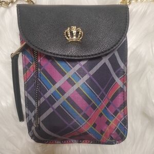 Juicy Couture Black and Pink Crossbody Bag with Gold Accent